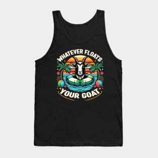 Whatever Floats Your Goat Summer Float Trip River Tubing Tank Top